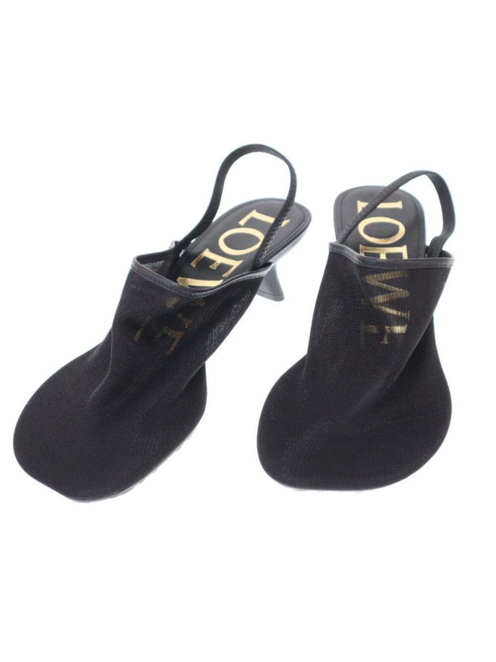 Loewe Slingback Mesh Heels Mules Black